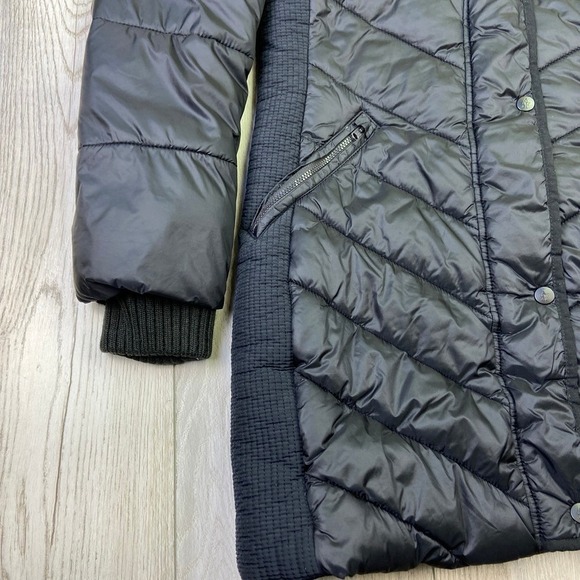 Abercrombie & Fitch Parka Jacket Womens Small Black Hoodie Puffer Coat Long - Picture 3 of 14